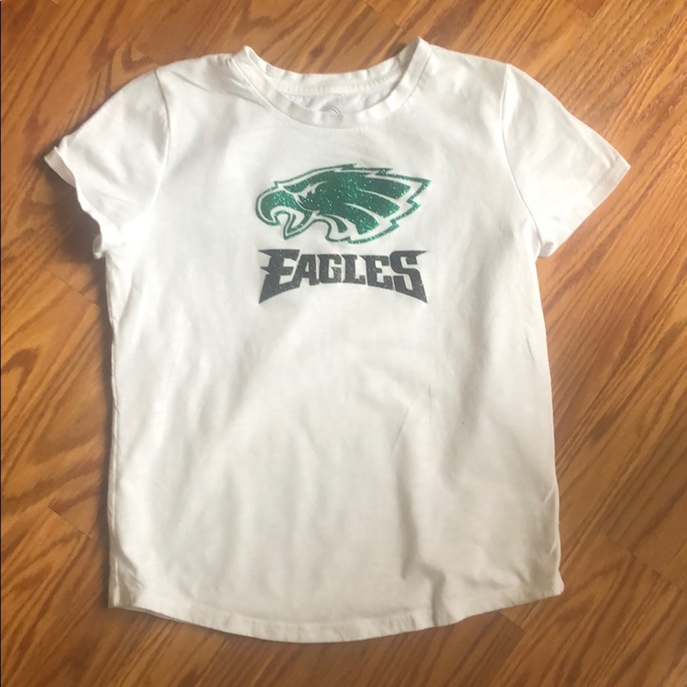 kids large sparkle eagles tee